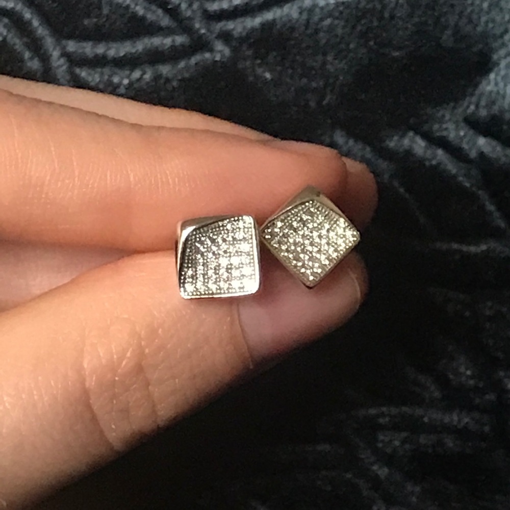 Modern pavè earrings